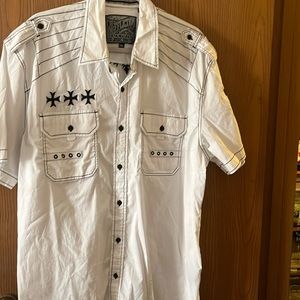 Affliction fitted button down dress shirt